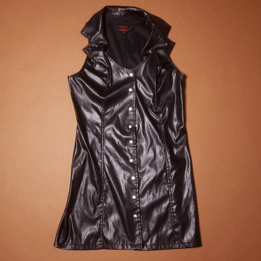 Tripp NYC Leather style Trench dress Womens size Large